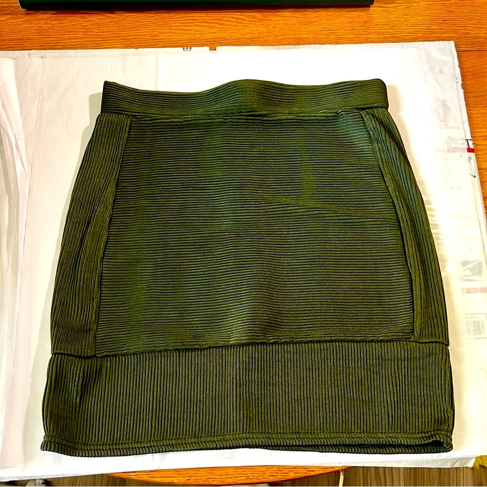 Missguided Olive Green Ribbed Skirt